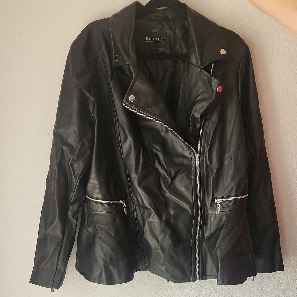 Eloquii Black Leather Jacket